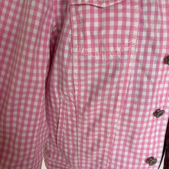Talbots Pink Gingham Denim Jacket - Picture 4 of 8
